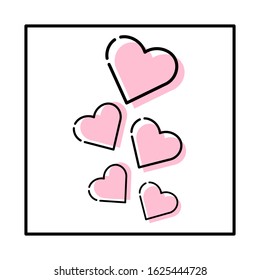 heart element on a white background. Love vector symbols for Happy Women, Mother's Day, Valentine's Day, birthday greeting card designs.