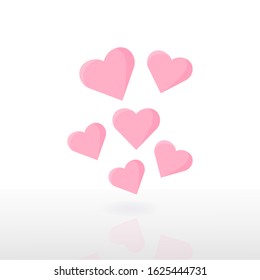 heart element on a white background. Love vector symbols for Happy Women, Mother's Day, Valentine's Day, birthday greeting card designs.