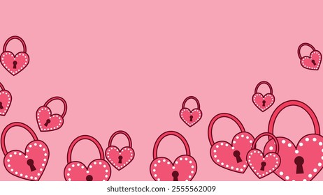 Heart elements flying on pink background. Vector symbols of love for Happy Women's, Mother's, Valentine's Day, wedding, or birthday greeting card design.
