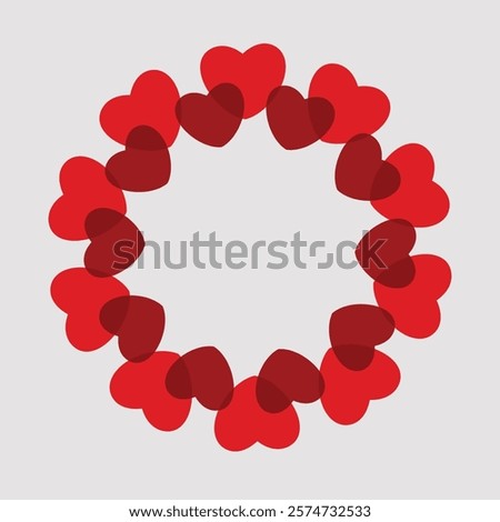 Heart elements on circles.Valentine's day symbols.Vector design