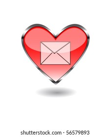 Heart E-mail web buttons.