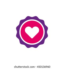 Heart Emblem Badge Vector