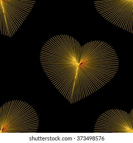 Heart embroidered on cardboard. Seamless pattern. Vector 