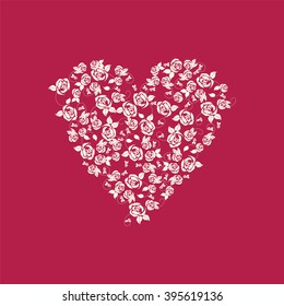 heart embroidered roses.