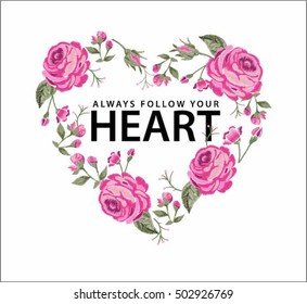 heart embroidery for t-shirt