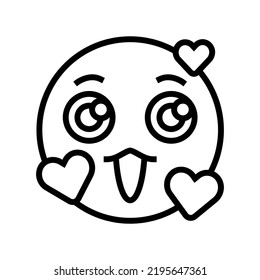 Heart Emoji Line Icon Vector. Heart Emoji Sign. Isolated Contour Symbol Black Illustration