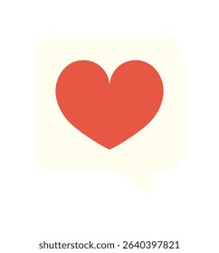 Heart emoji located in a social bubble. A vibrant character symbolizing communication in digital media. This cute message icon shows emotions and connectivity. Perfect for social media contexts,