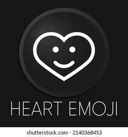Heart emoji minimal vector line icon on 3D button isolated on black background. Premium Vector.

