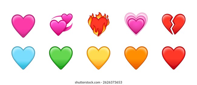 Heart emoji vector love symbols collection. Heart emojis and love symbols set