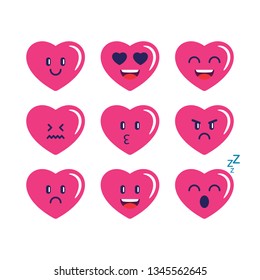 Heart Emojis Design Graphic Collection