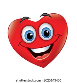 Heart emoticon, emoji - vector illustration