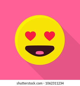 Heart emoticon icon. Flat illustration of heart emoticon vector icon for web