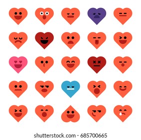 Heart emoticon vector.