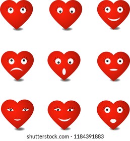 Heart. Emotions. Set of vector icons