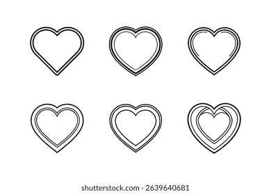 heart empty icon line art vector illustration