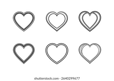 heart empty icon line art vector illustration