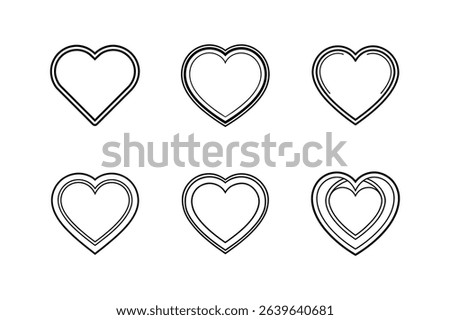 heart empty icon line art vector illustration