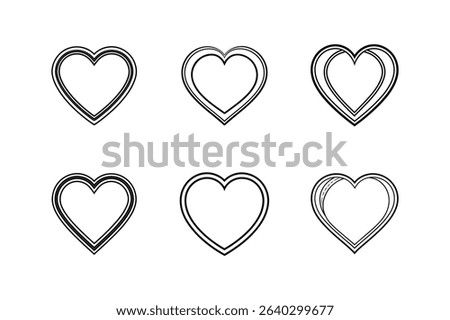 heart empty icon line art vector illustration