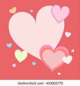 Heart with empty space and small hearts floating around