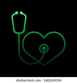 icono del nolan del endoscopio cardíaco. Línea delgada simple, contorno vectorial de iconos de latido para ui y ux, sitio web o aplicación móvil