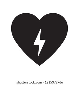 Heart and energy vector icon