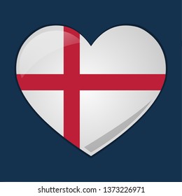 heart with England flag vector symbol illustration