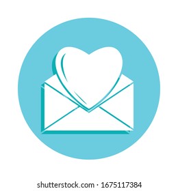 Heart in an envelope badge icon. Simple glyph, flat vector of web icons for ui and ux, website or mobile application