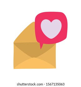 Heart and envelope design, Love passion romantic health wedding romance and decoration theme Vector illustration