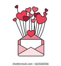 heart with envelope, design for valentines day card vector illustration design