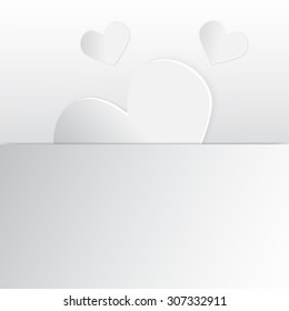Heart in envelope gray blending shadow