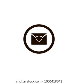 heart in envelope icon. flat design