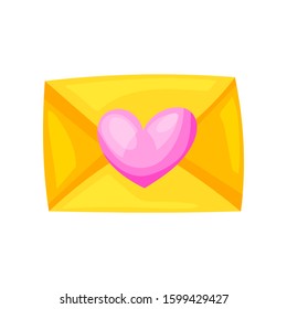 Heart envelope letter Cartoon icons vector illustration on a white background. Great design for any purposes.