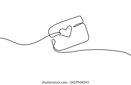 Heart envelope for valentines day. Vector