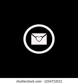 heart envelope vector icon. flat heart envelope design. heart envelope illustration for graphic 