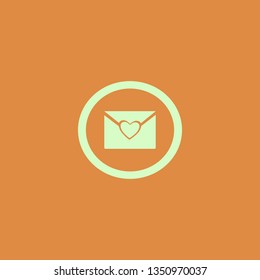 heart envelope vector icon. flat design
