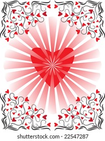 Heart in an environment of a vegetative ornament