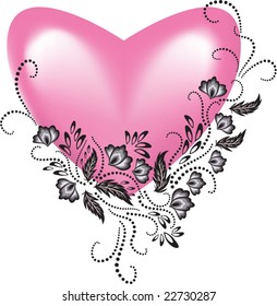 Heart in an environment of a vegetative ornament