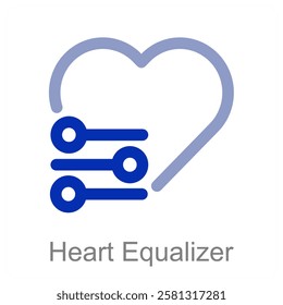 Heart Equalizer and love icon concept