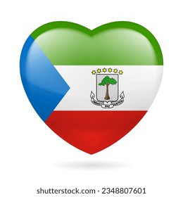 Heart with Equatorial Guinea Flag Colors. I Love Equatorial Guinea