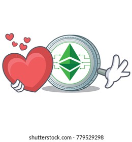 With heart Ethereum classic character cartoon