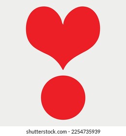 Heart Exclamation question mark vector illustration