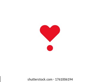 Heart Exclamation vector flat icon. Isolated Exclamation Heart emoji illustration symbol