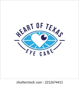 heart and eye care logo vector
