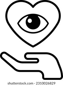 heart eye find first view Outline