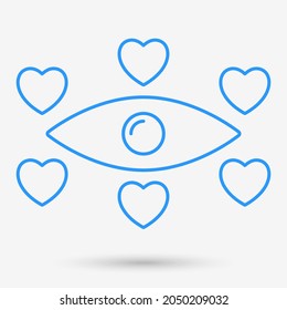 Heart eye icon isolated object. Vector illustration.