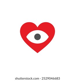 Heart eye logo, icon, vector illustration