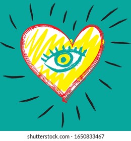 heart eye symbol vector illustration