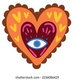 heart with eyeball icon isolated