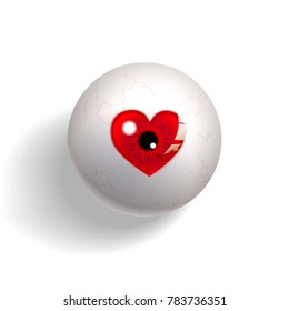 heart in eyeball, love eyeball vector