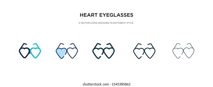 heart eyeglasses icon in different style vector illustration. two colored and black heart eyeglasses vector icons designed in filled, outline, line and stroke style can be used for web, mobile, ui